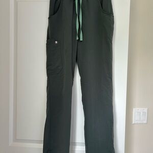Figs Green Cargo Pants with Drawstring Waist